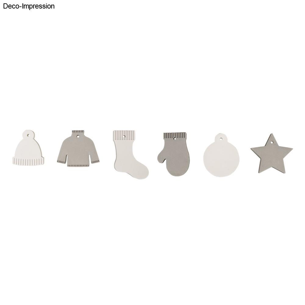 Silikonová forma na odlévání Vánoční ozdoby 6 motivů + šablona