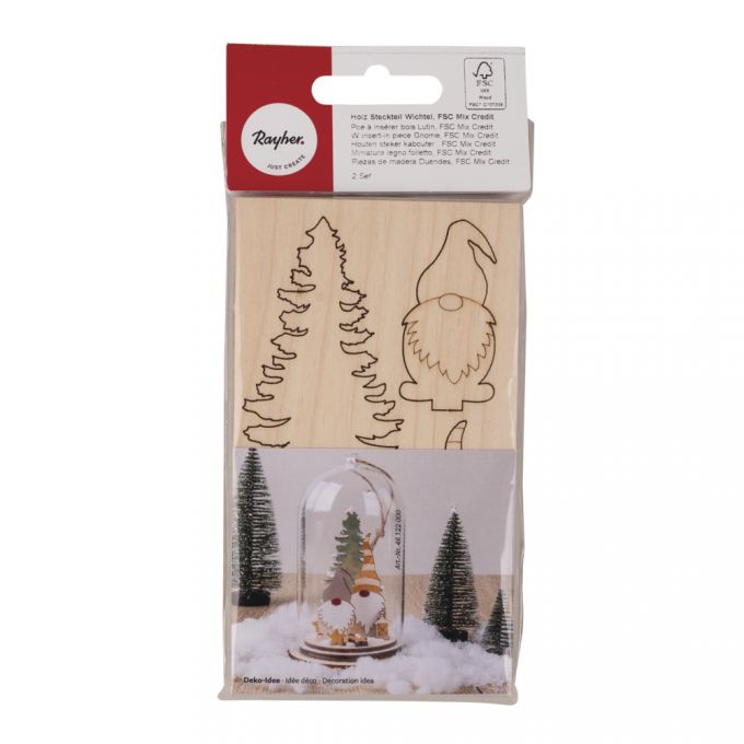 Dřevěná sestava Vánoční skřítci 2sety 8,4xo6cm 