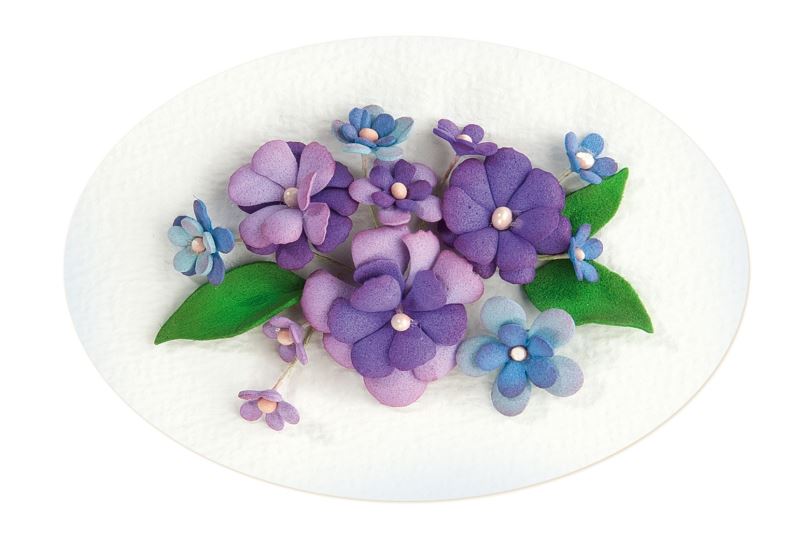 Pěnová guma Foamiran A4 (6ks) Modro-fialovo-zelená