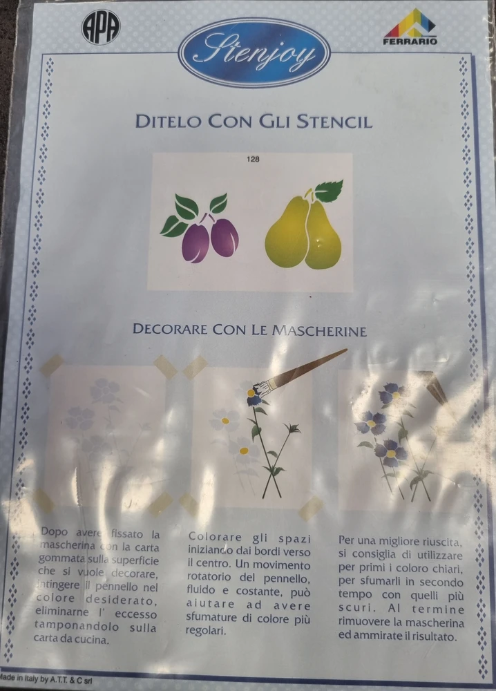 Šablona plast hrušky švestky 14x21cm