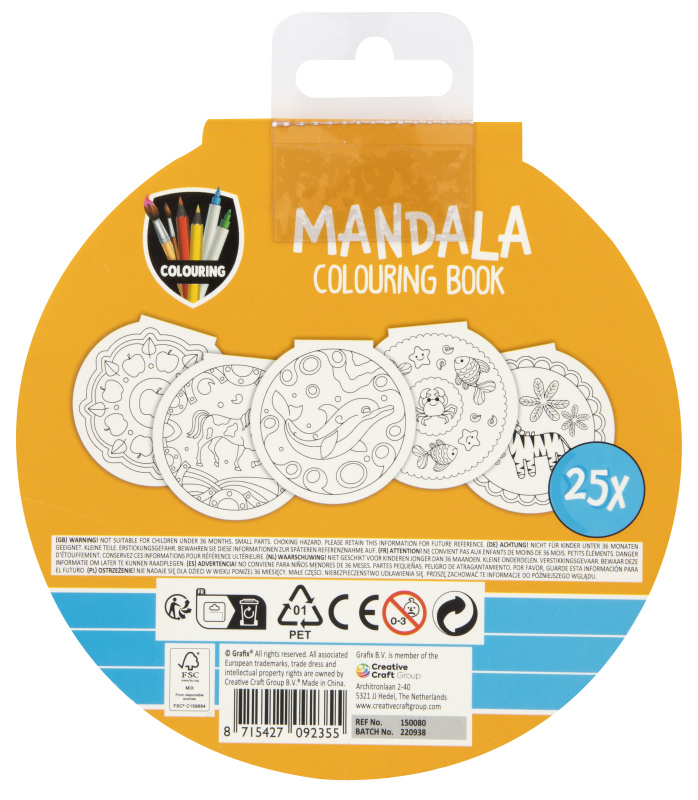 Omalovánky Mandala zvířata 25ks