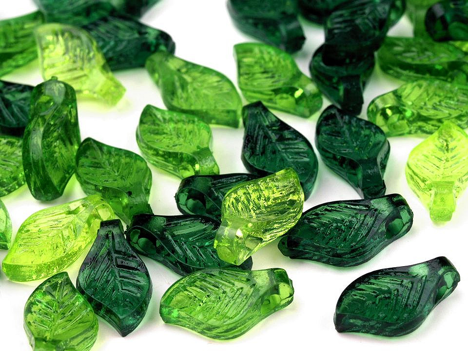 Listy mix 5x10mm 20g zelená