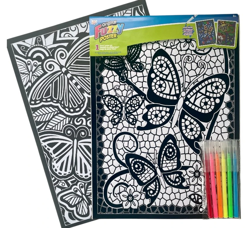 Sametové omalovánky 38x28cm Motýl