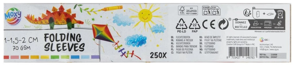 Barevné papírové proužky 250ks