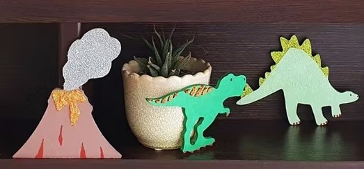 Dřevěný výřez z MDF 1ks Tyranosaurus 15x9cm