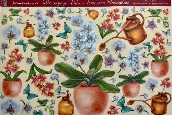 Decoupage papír 48x33,5cm orchidej