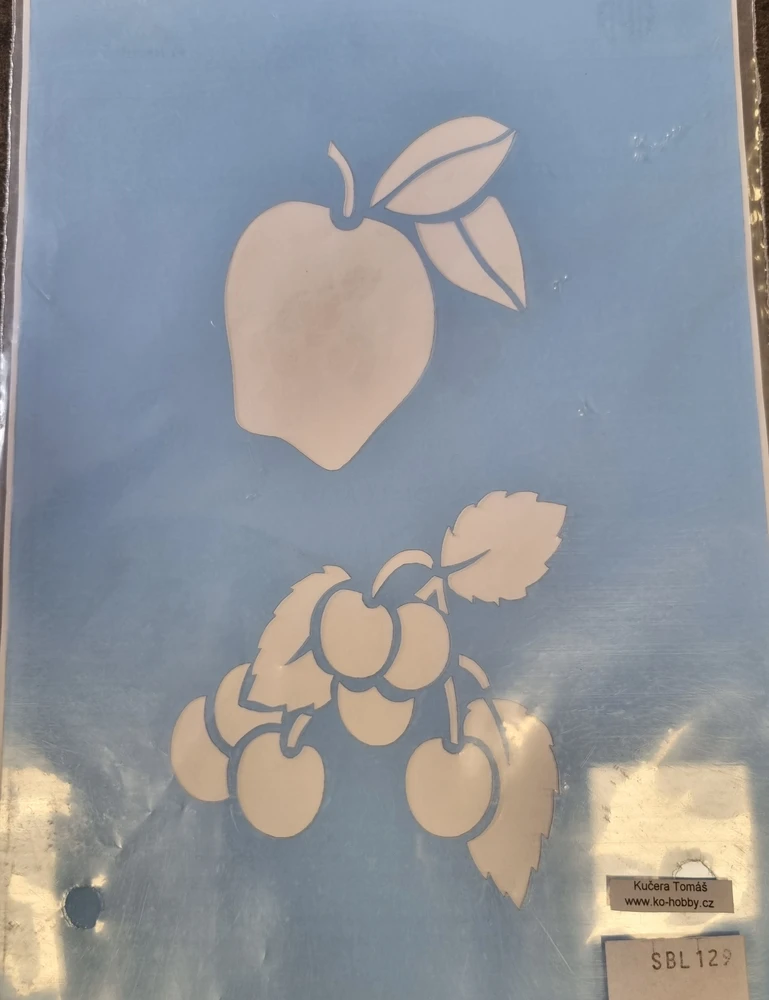 Šablona plast jablko třešně 14x21cm