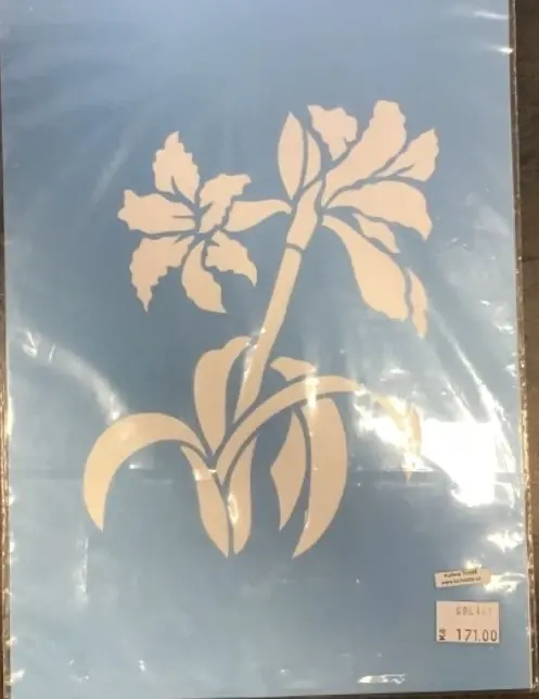 Šablona plast Kosatec 21x29,7cm