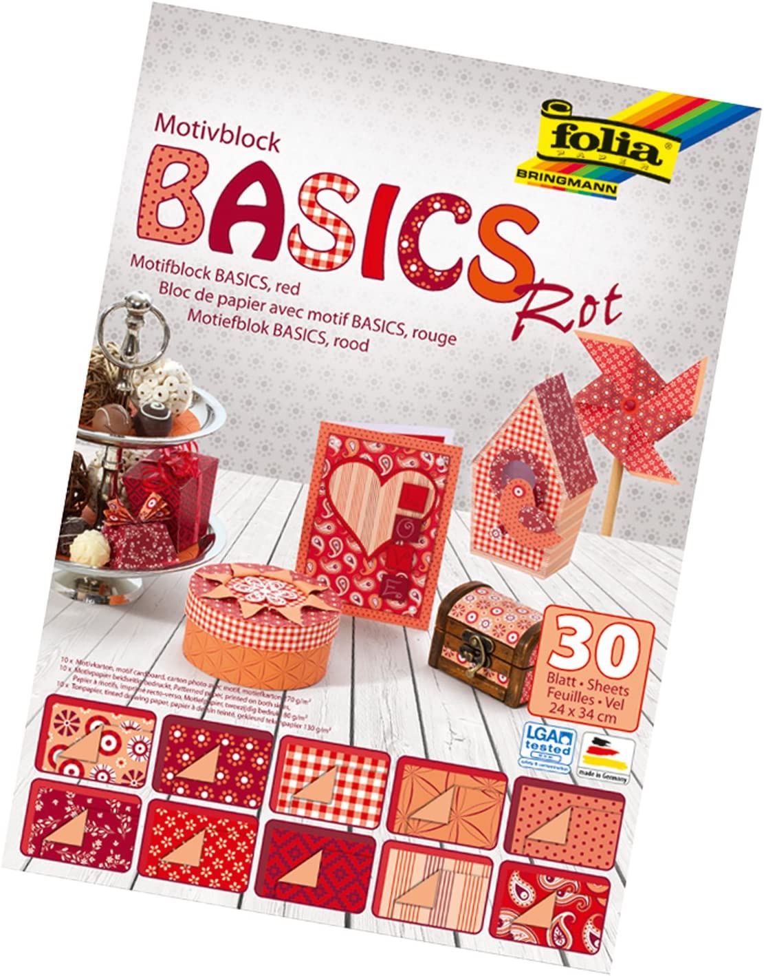 Blok s motivem Basics červená 30 archů