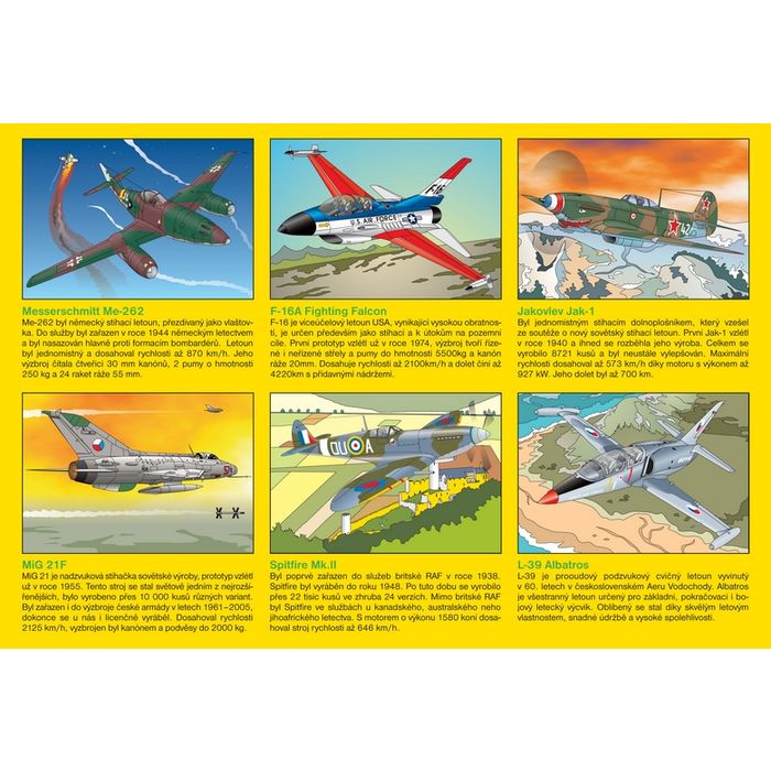 Omalovánky Vojenská letadla A4