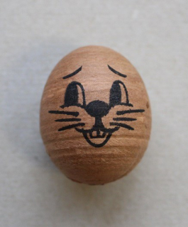 Zajíc vatová hlava 18x14mm 1ks hnědá