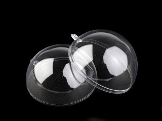 Koule plastová čirá půlená o70mm
