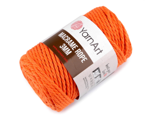 ..poslední 1ks Pletací příze Macrame Rope 3mm oranž