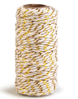 Bavlněná šňůra lurex zlatá cca17m