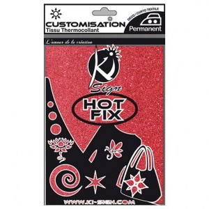 Nažehlovací třpytivá folie červená 20x15