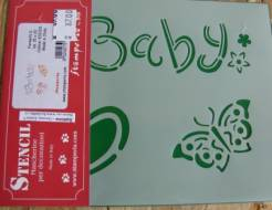 Šablona 20x15cm Baby motýl srdce