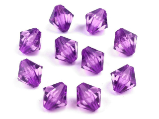 Korálky plast sluníčko 8x8mm fialová 50ks