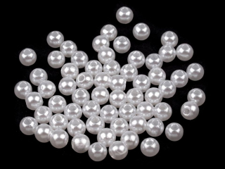 Korálky voskové plast o5mm 50g F2 bílá