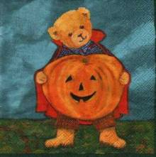 Ubrousek 33x33cm dýně medvěd halloween