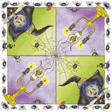 Ubrousek 33x33cm čarodějnice halloween