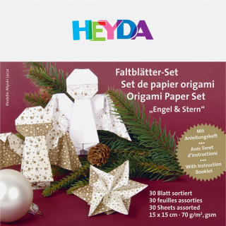 Papíry na origami vánoční sada 15x15cm 70g 30ks + návod