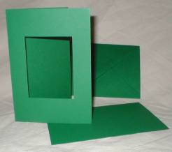 Papírová karta výřez + obálka zelená