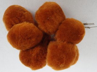 Bambulka pom pom o5,5cm hnědá 1ks