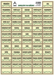 Samolepky na kořenky 57ks 1arch