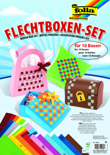 Sada 10 boxů + proužky papíru - proplétání 