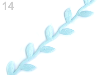 Prýmek satén list sv.modrá 25mm 1m