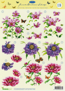 3D vystřihovánky A4 květy
