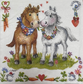Ubrousek 33x33cm Koně