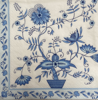 ..posledních 13ks Ubrousek 33x33cm Cibulák2 modrý