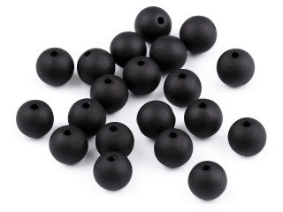 Plastové korálky matné černé Ø10 mm 30ks