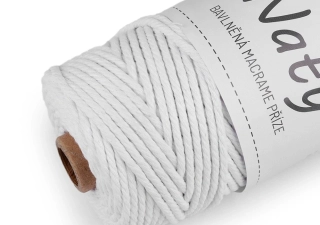 Pletací příze Macrame o3mm bílá