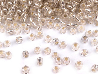 Rokajl 8/0 3mm stříbrná s průtahem 50g