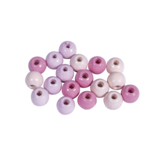 Dřevěné korálky 6mm mix růžový 116ks