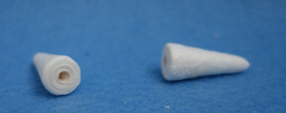Vatový kužel 12x26mm bílý 1ks