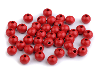 Dřevěné korálky o8mm 20g červené