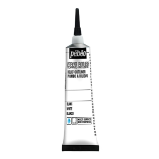 Kontura na sklo CERNE RELIEF bílá 20ml