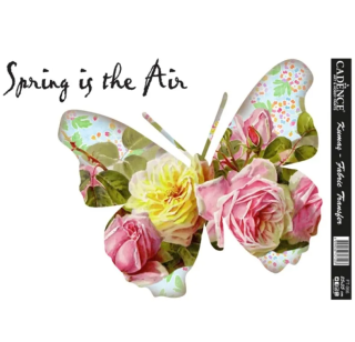 Transferový obrázek na textil 25x35cm Květinový motýl