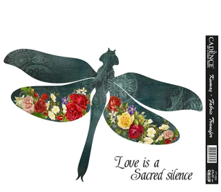 Transferový obrázek na textil 25x35cm Květinová vážka