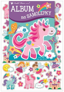 Album na samolepky 16x29cm+40samolepek jednorožec