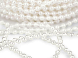 Perlový řetěz Ø3mm 25m bílá
