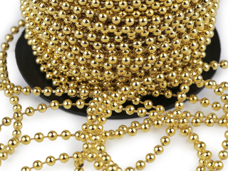 Perlový řetěz Ø3mm 25m zlatá