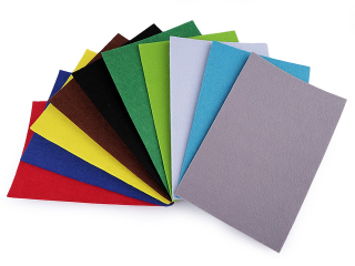 Plsť filc 20x30cm 4mm mix 1ks 