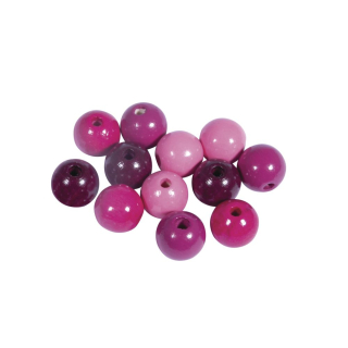 Dřevěné korálky 12mm mix lesní ovoce 32ks