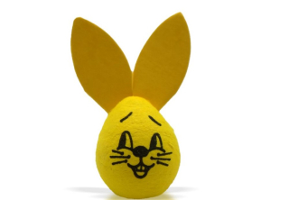 Zajíc hlava s ušima 23x29mm 1ks žlutá