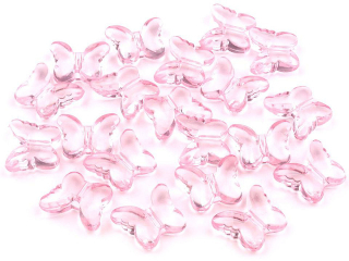 Korálek motýl 15x18mm růžový sv. 1ks