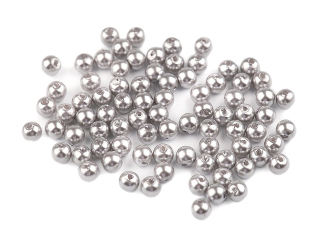 Korálky plast o5mm šedá perlová 20g
